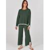 imageANRABESS Womens Two Piece Outfits Knit Pullover Sweater Tops ampamp Wide leg Pants Lounge Matching Sweatsuit Tracksuits SetsArmy Green