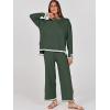 imageANRABESS Womens Two Piece Outfits Knit Pullover Sweater Tops ampamp Wide leg Pants Lounge Matching Sweatsuit Tracksuits SetsArmy Green