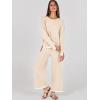 imageANRABESS Womens Two Piece Outfits Knit Pullover Sweater Tops ampamp Wide leg Pants Lounge Matching Sweatsuit Tracksuits SetsBeige