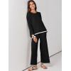 imageANRABESS Womens Two Piece Outfits Knit Pullover Sweater Tops ampamp Wide leg Pants Lounge Matching Sweatsuit Tracksuits SetsBlack