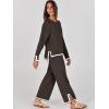 imageANRABESS Womens Two Piece Outfits Knit Pullover Sweater Tops ampamp Wide leg Pants Lounge Matching Sweatsuit Tracksuits SetsCoffee
