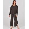 imageANRABESS Womens Two Piece Outfits Knit Pullover Sweater Tops ampamp Wide leg Pants Lounge Matching Sweatsuit Tracksuits SetsCoffee