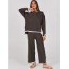 imageANRABESS Womens Two Piece Outfits Knit Pullover Sweater Tops ampamp Wide leg Pants Lounge Matching Sweatsuit Tracksuits SetsCoffee