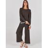 imageANRABESS Womens Two Piece Outfits Knit Pullover Sweater Tops ampamp Wide leg Pants Lounge Matching Sweatsuit Tracksuits SetsCoffee