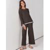 imageANRABESS Womens Two Piece Outfits Knit Pullover Sweater Tops ampamp Wide leg Pants Lounge Matching Sweatsuit Tracksuits SetsCoffee