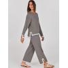 imageANRABESS Womens Two Piece Outfits Knit Pullover Sweater Tops ampamp Wide leg Pants Lounge Matching Sweatsuit Tracksuits SetsCoffee Grey