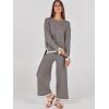 imageANRABESS Womens Two Piece Outfits Knit Pullover Sweater Tops ampamp Wide leg Pants Lounge Matching Sweatsuit Tracksuits SetsCoffee Grey