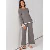 imageANRABESS Womens Two Piece Outfits Knit Pullover Sweater Tops ampamp Wide leg Pants Lounge Matching Sweatsuit Tracksuits SetsCoffee Grey