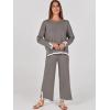 imageANRABESS Womens Two Piece Outfits Knit Pullover Sweater Tops ampamp Wide leg Pants Lounge Matching Sweatsuit Tracksuits SetsCoffee Grey