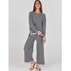 imageANRABESS Womens Two Piece Outfits Knit Pullover Sweater Tops ampamp Wide leg Pants Lounge Matching Sweatsuit Tracksuits SetsGrey