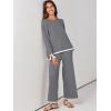 imageANRABESS Womens Two Piece Outfits Knit Pullover Sweater Tops ampamp Wide leg Pants Lounge Matching Sweatsuit Tracksuits SetsGrey