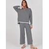 imageANRABESS Womens Two Piece Outfits Knit Pullover Sweater Tops ampamp Wide leg Pants Lounge Matching Sweatsuit Tracksuits SetsGrey