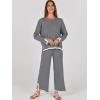 imageANRABESS Womens Two Piece Outfits Knit Pullover Sweater Tops ampamp Wide leg Pants Lounge Matching Sweatsuit Tracksuits SetsGrey