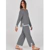 imageANRABESS Womens Two Piece Outfits Knit Pullover Sweater Tops ampamp Wide leg Pants Lounge Matching Sweatsuit Tracksuits SetsGrey