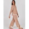 imageANRABESS Womens Two Piece Outfits Knit Pullover Sweater Tops ampamp Wide leg Pants Lounge Matching Sweatsuit Tracksuits SetsLight Camel