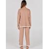 imageANRABESS Womens Two Piece Outfits Knit Pullover Sweater Tops ampamp Wide leg Pants Lounge Matching Sweatsuit Tracksuits SetsLight Camel