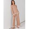 imageANRABESS Womens Two Piece Outfits Knit Pullover Sweater Tops ampamp Wide leg Pants Lounge Matching Sweatsuit Tracksuits SetsLight Camel