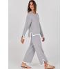 imageANRABESS Womens Two Piece Outfits Knit Pullover Sweater Tops ampamp Wide leg Pants Lounge Matching Sweatsuit Tracksuits SetsSilver Grey