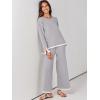 imageANRABESS Womens Two Piece Outfits Knit Pullover Sweater Tops ampamp Wide leg Pants Lounge Matching Sweatsuit Tracksuits SetsSilver Grey