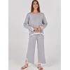 imageANRABESS Womens Two Piece Outfits Knit Pullover Sweater Tops ampamp Wide leg Pants Lounge Matching Sweatsuit Tracksuits SetsSilver Grey