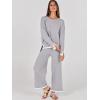 imageANRABESS Womens Two Piece Outfits Knit Pullover Sweater Tops ampamp Wide leg Pants Lounge Matching Sweatsuit Tracksuits SetsSilver Grey