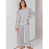 imageANRABESS Womens Two Piece Outfits Knit Pullover Sweater Tops ampamp Wide leg Pants Lounge Matching Sweatsuit Tracksuits SetsSilver Grey