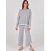 imageANRABESS Womens Two Piece Outfits Knit Pullover Sweater Tops ampamp Wide leg Pants Lounge Matching Sweatsuit Tracksuits SetsSilver Grey