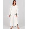 imageANRABESS Womens Two Piece Outfits Knit Pullover Sweater Tops ampamp Wide leg Pants Lounge Matching Sweatsuit Tracksuits SetsWhite