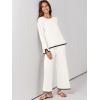 imageANRABESS Womens Two Piece Outfits Knit Pullover Sweater Tops ampamp Wide leg Pants Lounge Matching Sweatsuit Tracksuits SetsWhite