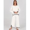 imageANRABESS Womens Two Piece Outfits Knit Pullover Sweater Tops ampamp Wide leg Pants Lounge Matching Sweatsuit Tracksuits SetsWhite
