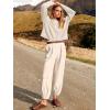 imageANRABESS Womens Two Piece Outfits Long Sleeve Knit Top Fall Sweater Set Oversized Pants Tracksuit Lounge SetsBeige