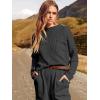 imageANRABESS Womens Two Piece Outfits Long Sleeve Knit Top Fall Sweater Set Oversized Pants Tracksuit Lounge SetsBlack