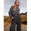 imageANRABESS Womens Two Piece Outfits Long Sleeve Knit Top Fall Sweater Set Oversized Pants Tracksuit Lounge SetsBlackgrey