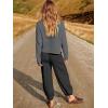imageANRABESS Womens Two Piece Outfits Long Sleeve Knit Top Fall Sweater Set Oversized Pants Tracksuit Lounge SetsBlackgrey