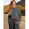 imageANRABESS Womens Two Piece Outfits Long Sleeve Knit Top Fall Sweater Set Oversized Pants Tracksuit Lounge SetsBlackgrey