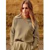 imageANRABESS Womens Two Piece Outfits Long Sleeve Knit Top Fall Sweater Set Oversized Pants Tracksuit Lounge SetsBrown