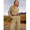 imageANRABESS Womens Two Piece Outfits Long Sleeve Knit Top Fall Sweater Set Oversized Pants Tracksuit Lounge SetsBrown