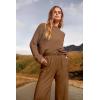 imageANRABESS Womens Two Piece Outfits Long Sleeve Knit Top Fall Sweater Set Oversized Pants Tracksuit Lounge SetsDeep Brown