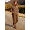 imageANRABESS Womens Two Piece Outfits Long Sleeve Knit Top Fall Sweater Set Oversized Pants Tracksuit Lounge SetsDeep Brown