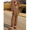 imageANRABESS Womens Two Piece Outfits Long Sleeve Knit Top Fall Sweater Set Oversized Pants Tracksuit Lounge SetsDeep Brown