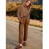 imageANRABESS Womens Two Piece Outfits Long Sleeve Knit Top Fall Sweater Set Oversized Pants Tracksuit Lounge SetsDeep Brown