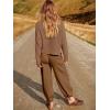 imageANRABESS Womens Two Piece Outfits Long Sleeve Knit Top Fall Sweater Set Oversized Pants Tracksuit Lounge SetsDeep Brown