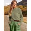 imageANRABESS Womens Two Piece Outfits Long Sleeve Knit Top Fall Sweater Set Oversized Pants Tracksuit Lounge SetsGrass