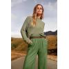 imageANRABESS Womens Two Piece Outfits Long Sleeve Knit Top Fall Sweater Set Oversized Pants Tracksuit Lounge SetsGrass