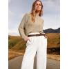 imageANRABESS Womens Two Piece Outfits Long Sleeve Knit Top Fall Sweater Set Oversized Pants Tracksuit Lounge SetsKhaki White