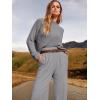 imageANRABESS Womens Two Piece Outfits Long Sleeve Knit Top Fall Sweater Set Oversized Pants Tracksuit Lounge SetsLight Grey