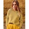 imageANRABESS Womens Two Piece Outfits Long Sleeve Knit Top Fall Sweater Set Oversized Pants Tracksuit Lounge SetsYellow