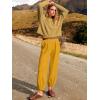 imageANRABESS Womens Two Piece Outfits Long Sleeve Knit Top Fall Sweater Set Oversized Pants Tracksuit Lounge SetsYellow