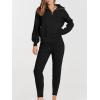 imageANRABESS Womens Two Piece Outfits Sweater Lounge Sets Long Sleeve Zip Up Knit Pullover Jogger Pants Tracksuit Travel OutfitsBlack