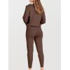 imageANRABESS Womens Two Piece Outfits Sweater Lounge Sets Long Sleeve Zip Up Knit Pullover Jogger Pants Tracksuit Travel OutfitsBrown